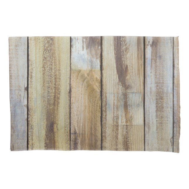 Old Vintage Weathered Wooden Planks Pattern Pillowcase (Front)