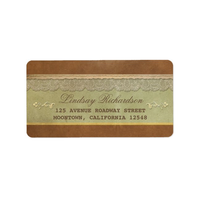 old vintage wedding address labels (Front)