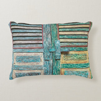 old vintage wooden door accent pillow