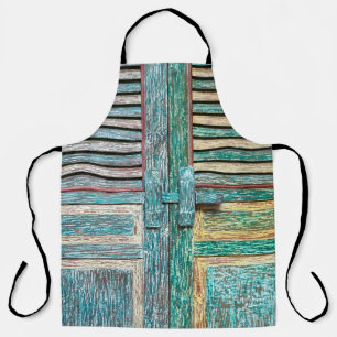old vintage wooden door apron