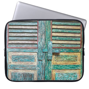 old vintage wooden door laptop sleeve