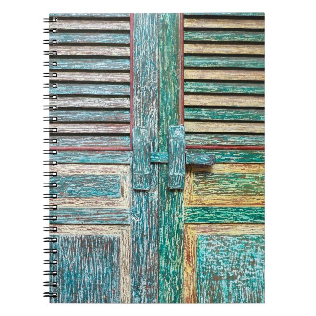 old vintage wooden door notebook (Front)