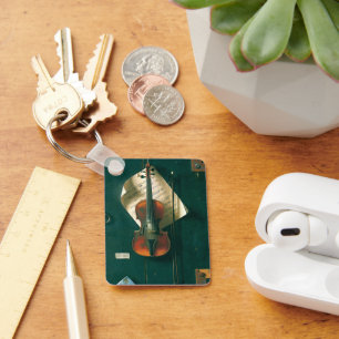 Old Violin Still Life by William Michael Harnett Keychain