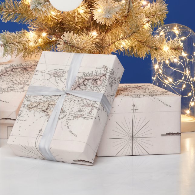 Old Virgin Islands Map (1821)  Wrapping Paper (Holidays)
