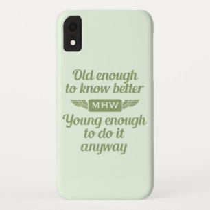 Old vs. Young custom monogram phone cases