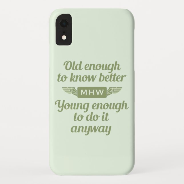 Old vs. Young custom monogram phone cases (Back)