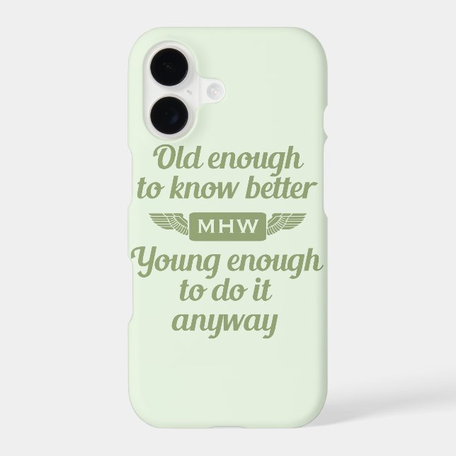 Old vs. Young custom monogram phone cases (Back)