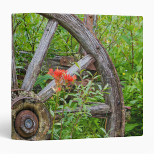 Old wagon wheel in historic old gold town 3 binder