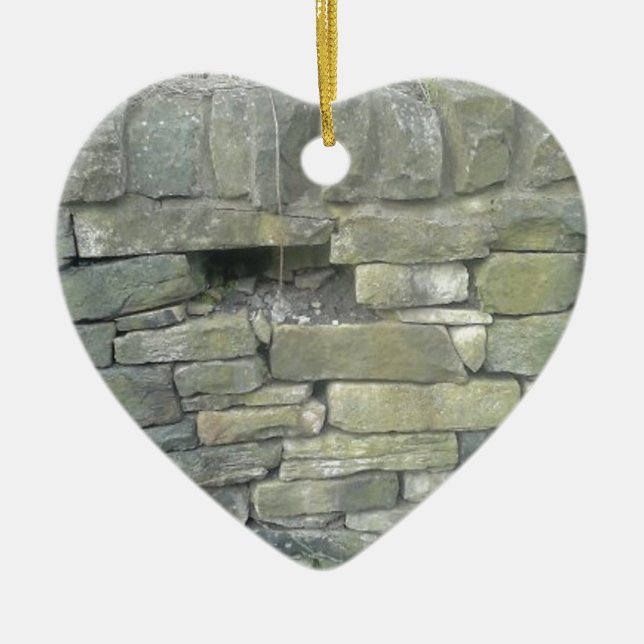 Old Wall, Stone, Bricks Ceramic Ornament (Front)