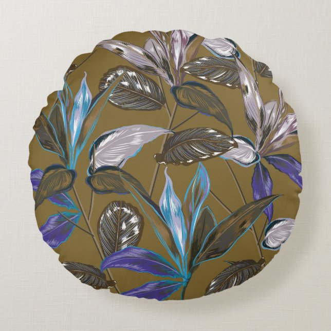 Old wall texture with cracks,  retro background,   round pillow (Front)