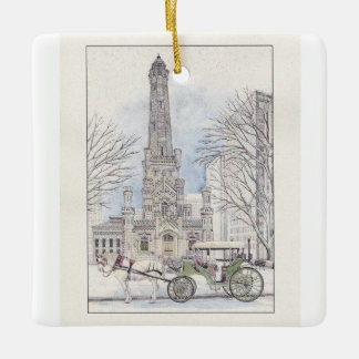 Old Water Tower ceramic ornament