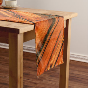 old weathered diagonal barn boards short table runner