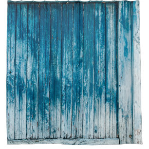 Old weathered grunge wooden faded pale blue paint