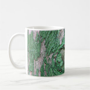 Old Weathered Painted Green Wood Background Textur Coffee Mug