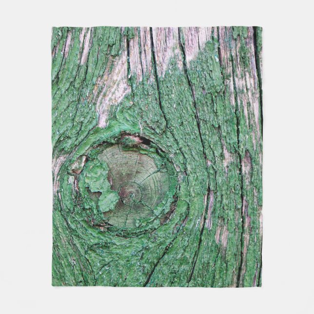 Old Weathered Painted Green Wood Background Textur Fleece Blanket (Front)