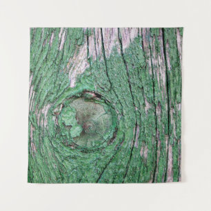 Old Weathered Painted Green Wood Background Textur Tapestry