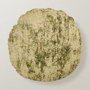 Old weathered retro vintage dark rusted grungy rou round pillow
