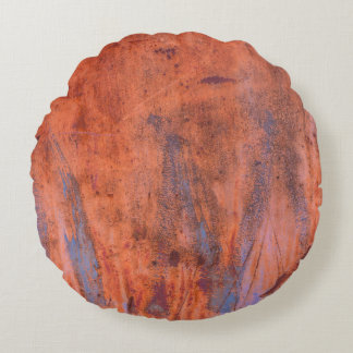Old weathered rusty textureabstract, aged, aging,  round pillow