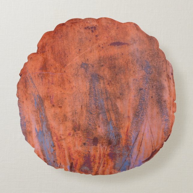 Old weathered rusty textureabstract, aged, aging,  round pillow (Front)