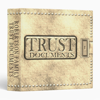 Old Weathered Vintage Look Trust Documents 3 Ring Binder