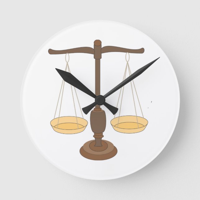 Old Weighing Scale or Balance Beam Round Clock (Front)