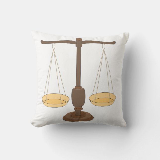 Old Weighing Scale or Balance Beam Throw Pillow (Front)