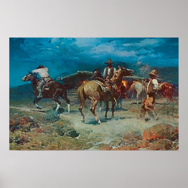Old West 1922 Pony Express Art Imprimer Poster (Devant)