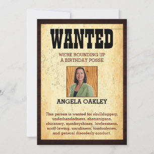 Old West 60th Birthday 🤠 Wanted Poster  Invitation
