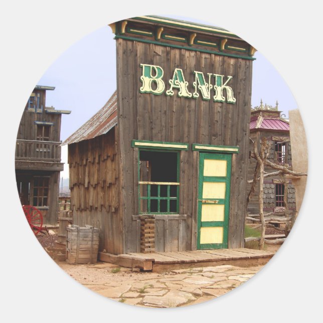 Old West Bank (Colour) Classic Round Sticker (Front)