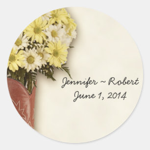 Old West Boot Bouquet 1 Envelope Seal Sticker