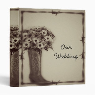 Old West Boot Bouquet Vintage Wedding Album Binder