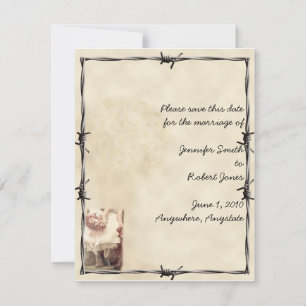Old West Boots and Bouquets  Save the Date card