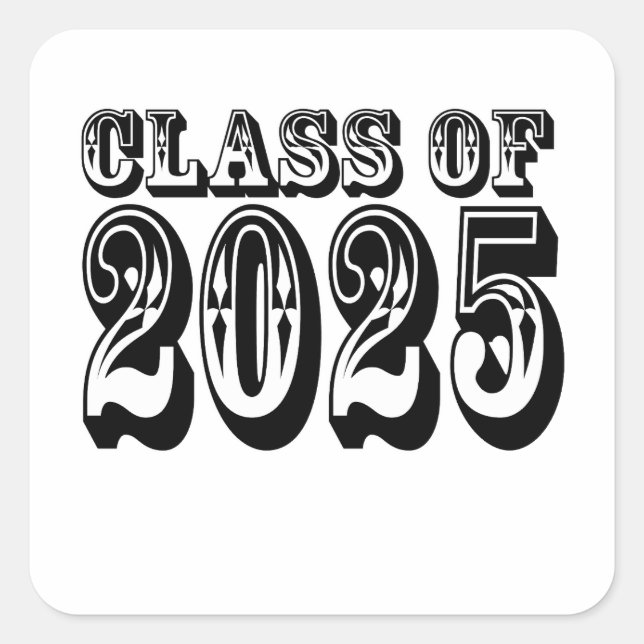 Old West Class of 2025 Graduation Square Sticker (Front)