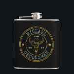 Old West Cowboy Rustic Logo Personalized Groomsmen Hip Flask<br><div class="desc">Personalized gifts for groomsmen with western cowboy theme. Decorated with cowboy hat with vintage western font. Text and colour are editable using the Design Tool to fit your occasion. Get this customize gift for wedding,  bachelor party,  engagement party or any other special occasions.</div>
