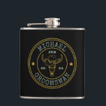 Old West Cowboy Rustic Logo Personalized Groomsmen Hip Flask<br><div class="desc">Personalized gifts for groomsmen with western cowboy theme. Decorated with cowboy hat with vintage western font. Text and colour are editable using the Design Tool to fit your occasion. Get this customize gift for wedding,  bachelor party,  engagement party or any other special occasions.</div>