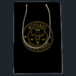 Old West Cowboy Rustic Logo Personalized Groomsmen Medium Gift Bag<br><div class="desc">Personalized gifts for groomsmen with western cowboy theme. Decorated with cowboy hat with vintage western font. Text and colour are editable using the Design Tool to fit your occasion. Get this customize gift for wedding,  bachelor party,  engagement party or any other special occasions.</div>