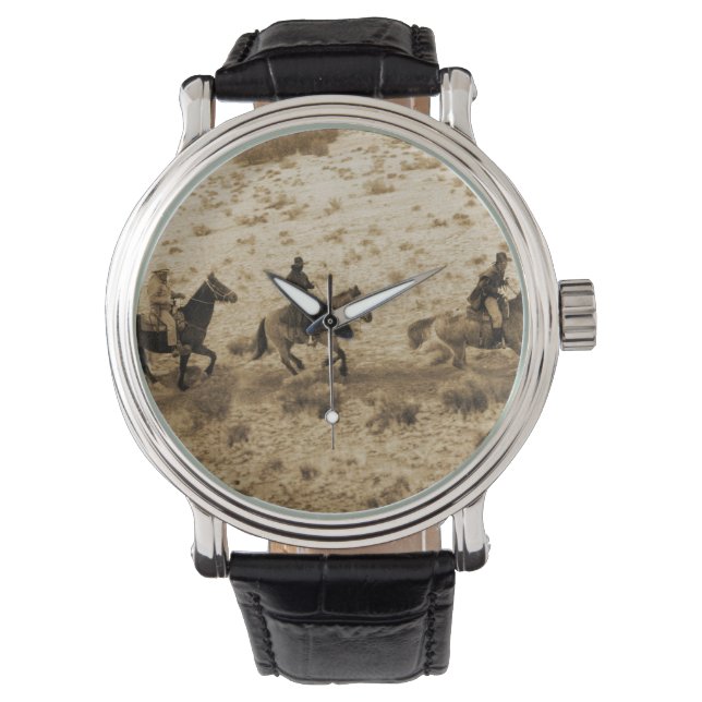 Old West Cowboys Riding Watch (Front)