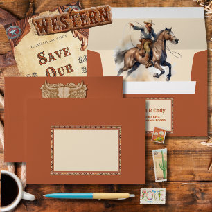 Old West Frontier Save the Date Envelope