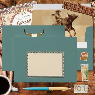 Old West Frontier Wedding Envelope