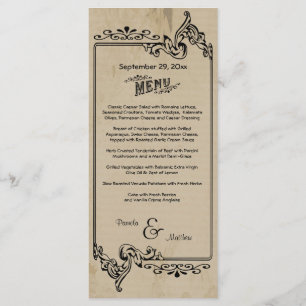 Old West Inspired Customizable Wedding Menu Card