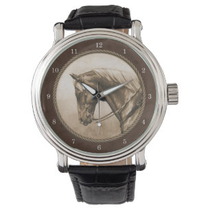 Old West Quarter Horse Sepia Brown Watch