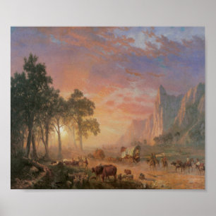 Old West Scene Cattle Drive Vintage Art Poster