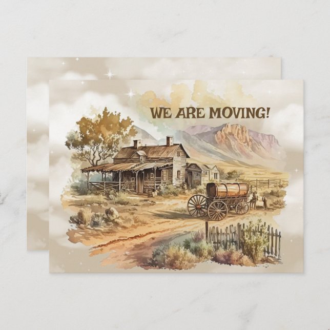 Old West Scene We are Moving  Postcard (Front/Back)
