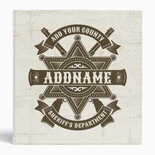 Old West Sheriff Deputy Rifles Badge Personalized Binder