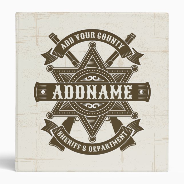 Old West Sheriff Deputy Rifles Badge Personalized Binder (Front)