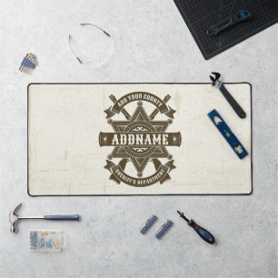 Old West Sheriff Deputy Rifles Badge Personalized Desk Mat