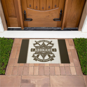 Old West Sheriff Deputy Rifles Badge Personalized Doormat