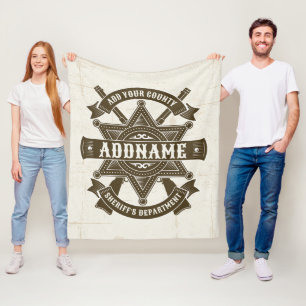 Old West Sheriff Deputy Rifles Badge Personalized Fleece Blanket