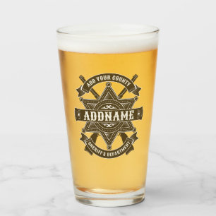 Old West Sheriff Deputy Rifles Badge Personalized Glass