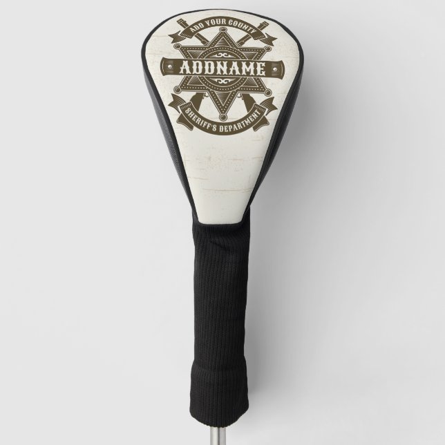 Old West Sheriff Deputy Rifles Badge Personalized Golf Head Cover (Front)
